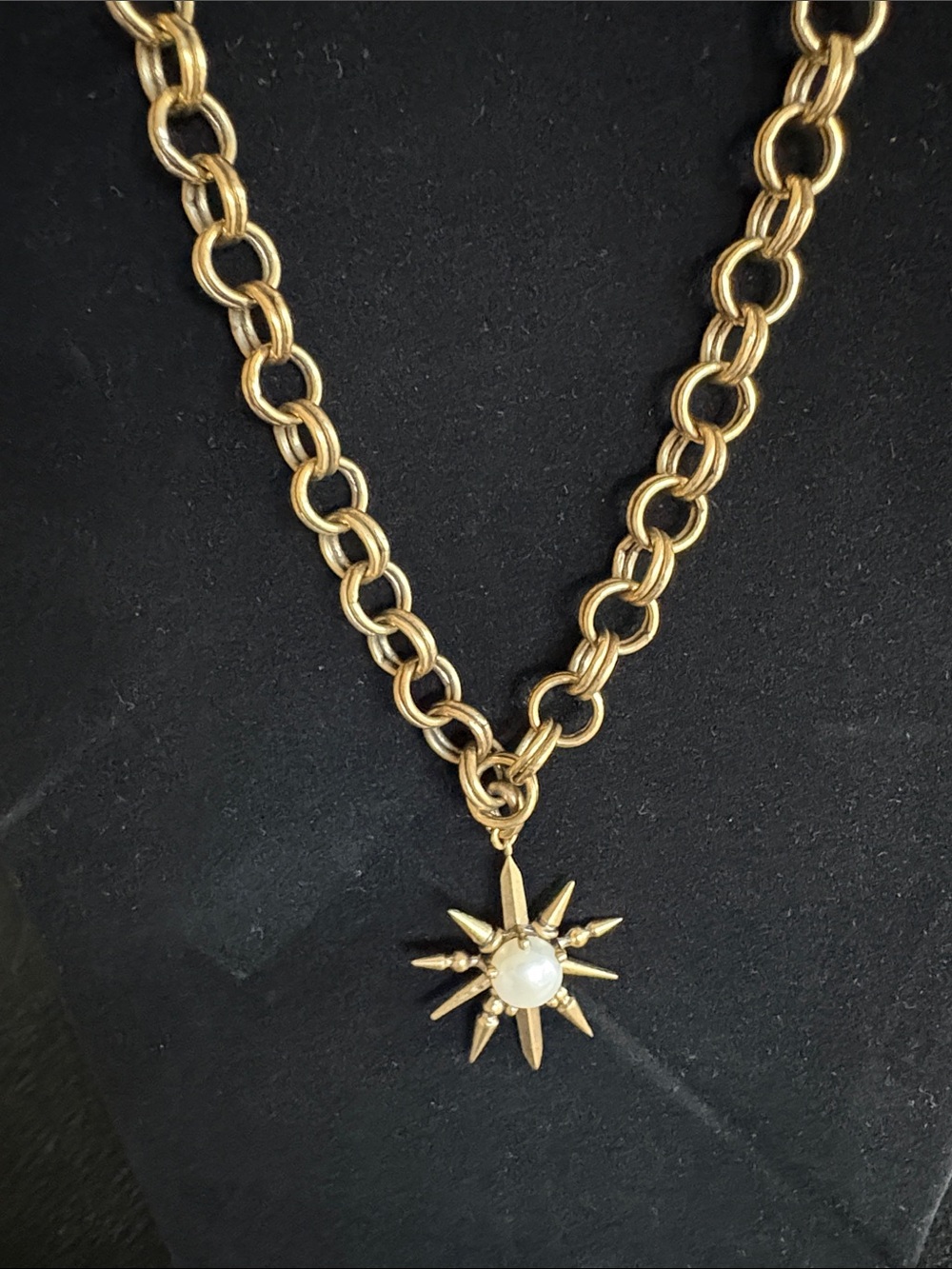 Kendra Scott Color Bar Gold Starburst Pendant Necklace with Pearl Accent